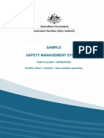 Sample Safety Management System: For A Class 1 Operation Smaller Class 1 Vessels - Less Complex Operation