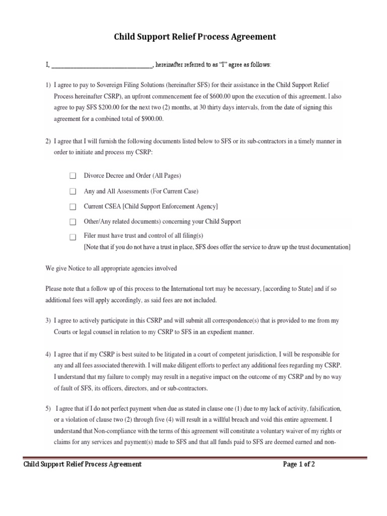 Child-Support-Agreement.pdf | Power Of Attorney | Indemnity