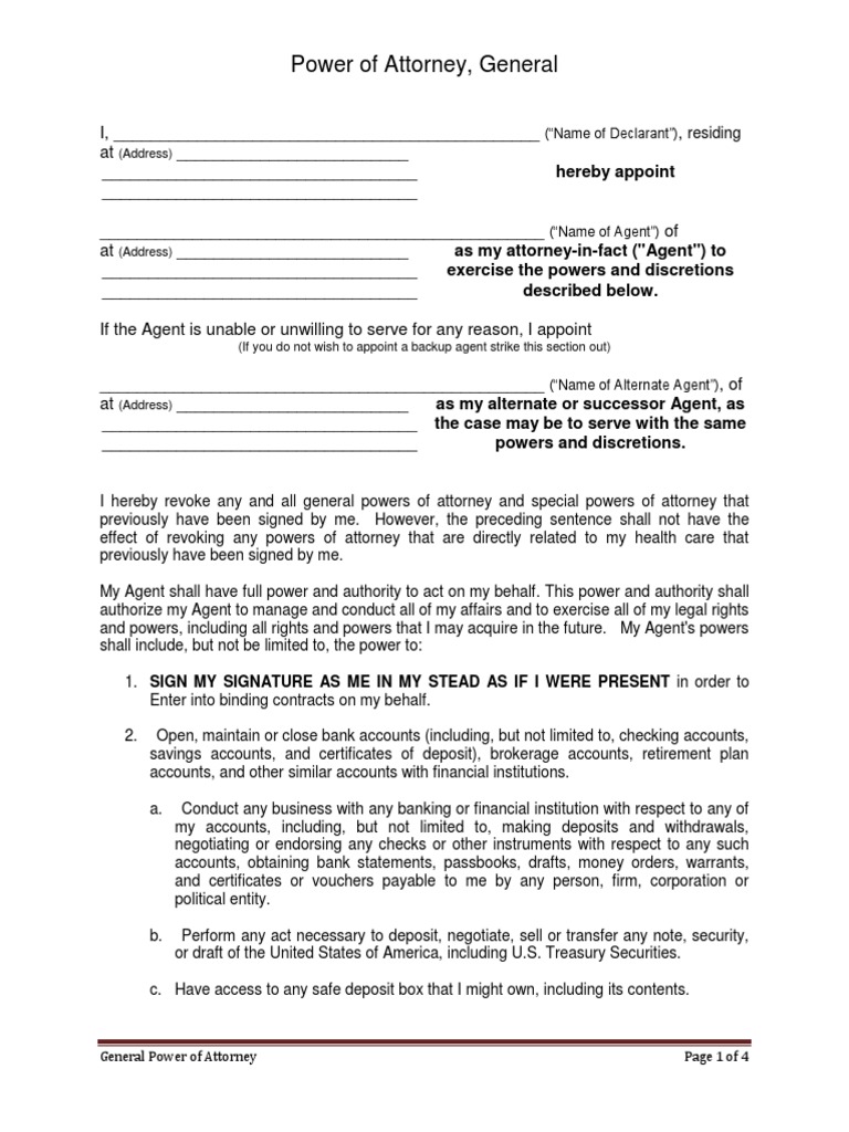 General POA PDF | PDF | Law Of Agency | Power Of Attorney