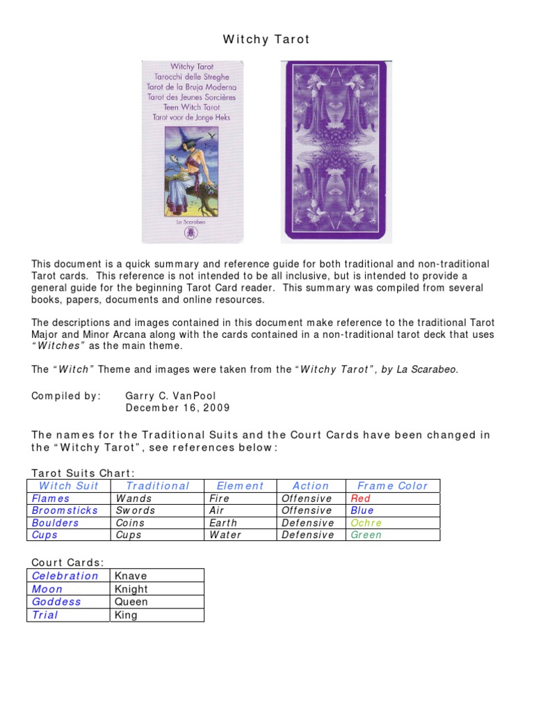 Beginner's Guide to Witchy Tarot | PDF | Tarot | Playing Cards, image size:768x1024