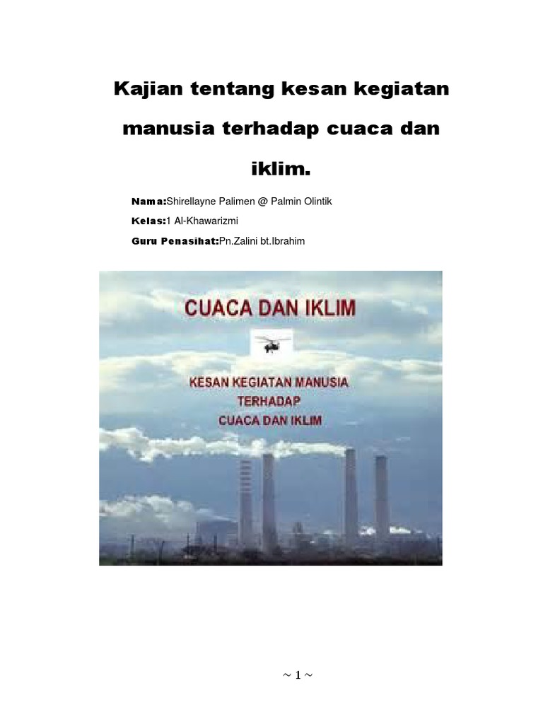 Kajian Tentang Kesan Kegiatan Manusia Terhadap Cuaca Dan Iklim Pdf