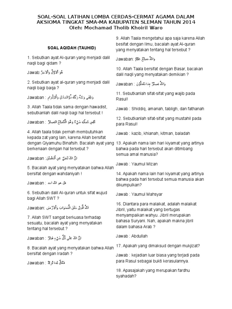Made By Counterpoint Magazine Soal Cerdas Cermat Agama Islam