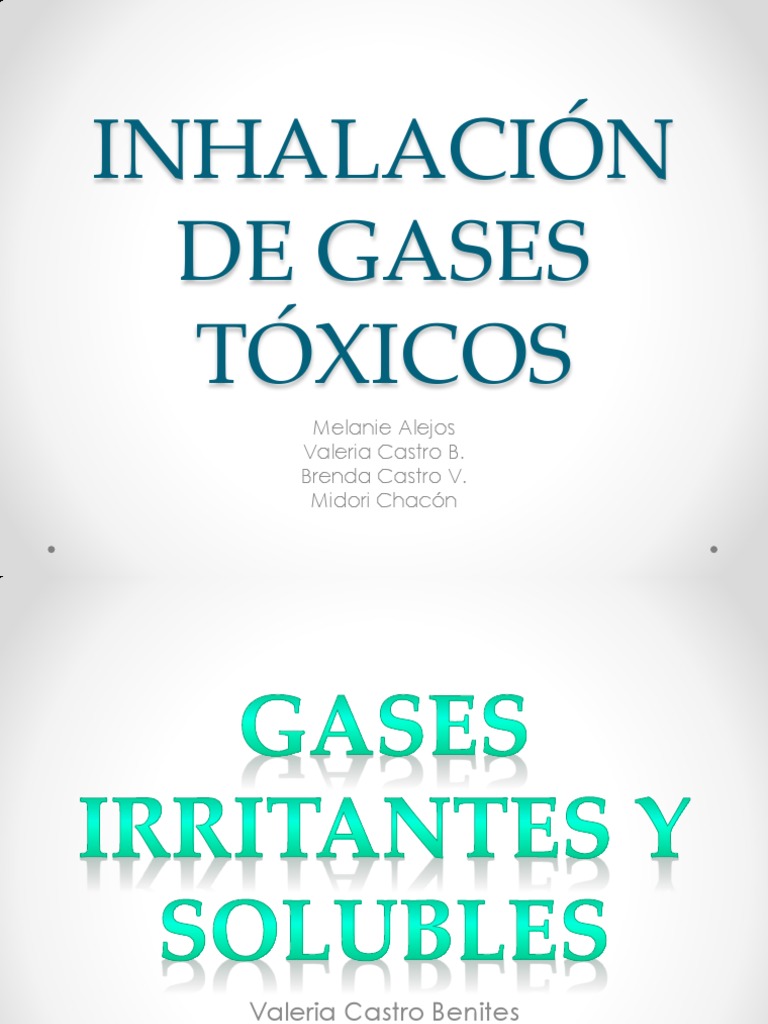 Inhalación de Gases Tóxicos: Riesgos y Tratamiento | PDF | Cadmio | Oxígeno