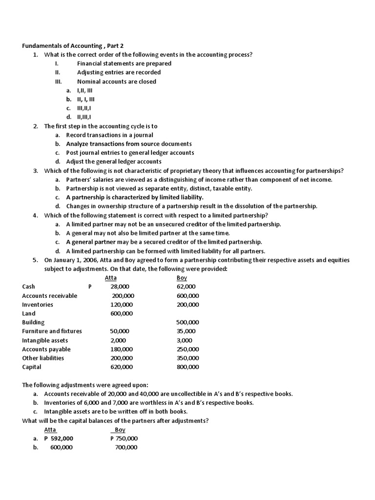 Reviewer 1, Fundamentals of Accounting 2 Dividend Partnership