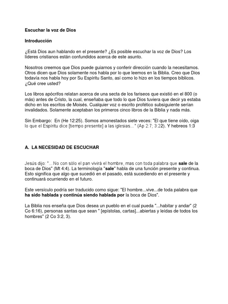 Cómo Escuchar la Voz de Dios | PDF | Oración | Espíritu