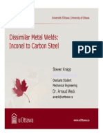 Dissimilar Metal Welds: Inconel To Carbon Steel: Steven Knapp