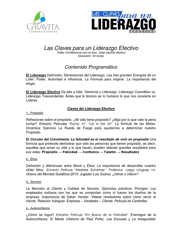 Claves del Liderazgo Efectivo | PDF | Liderazgo | Aprendizaje