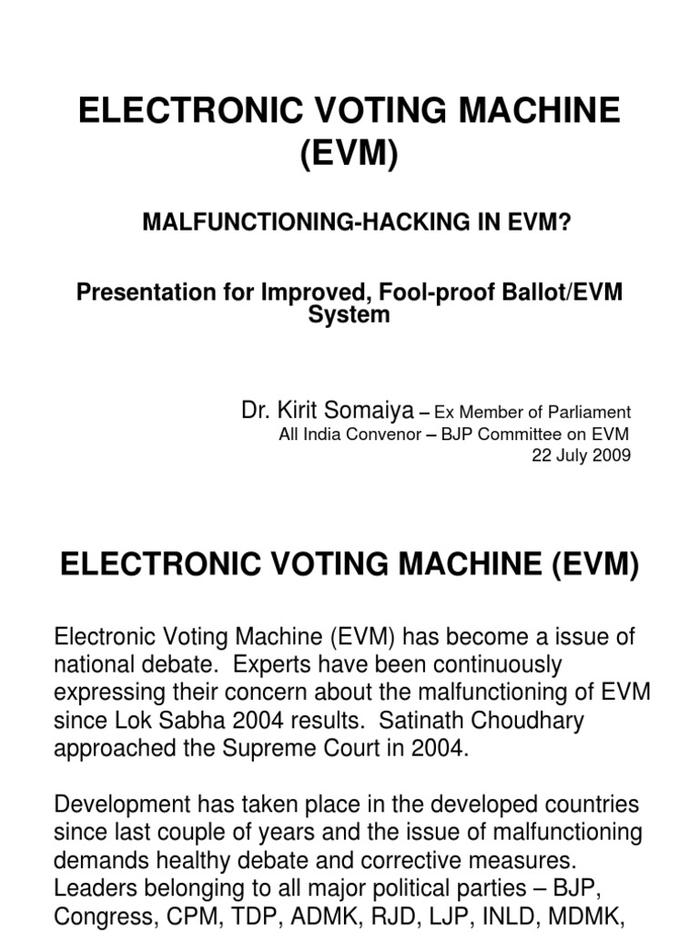 Electronic Voting Machine | PDF | Electronic Voting | Elections
