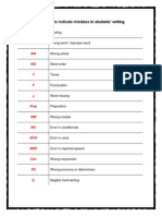 Symbols To Indicate Mistakes in Students