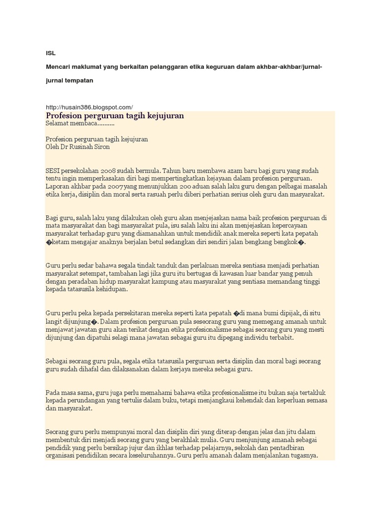 Perlanggaran Etika Perguruan Pdf