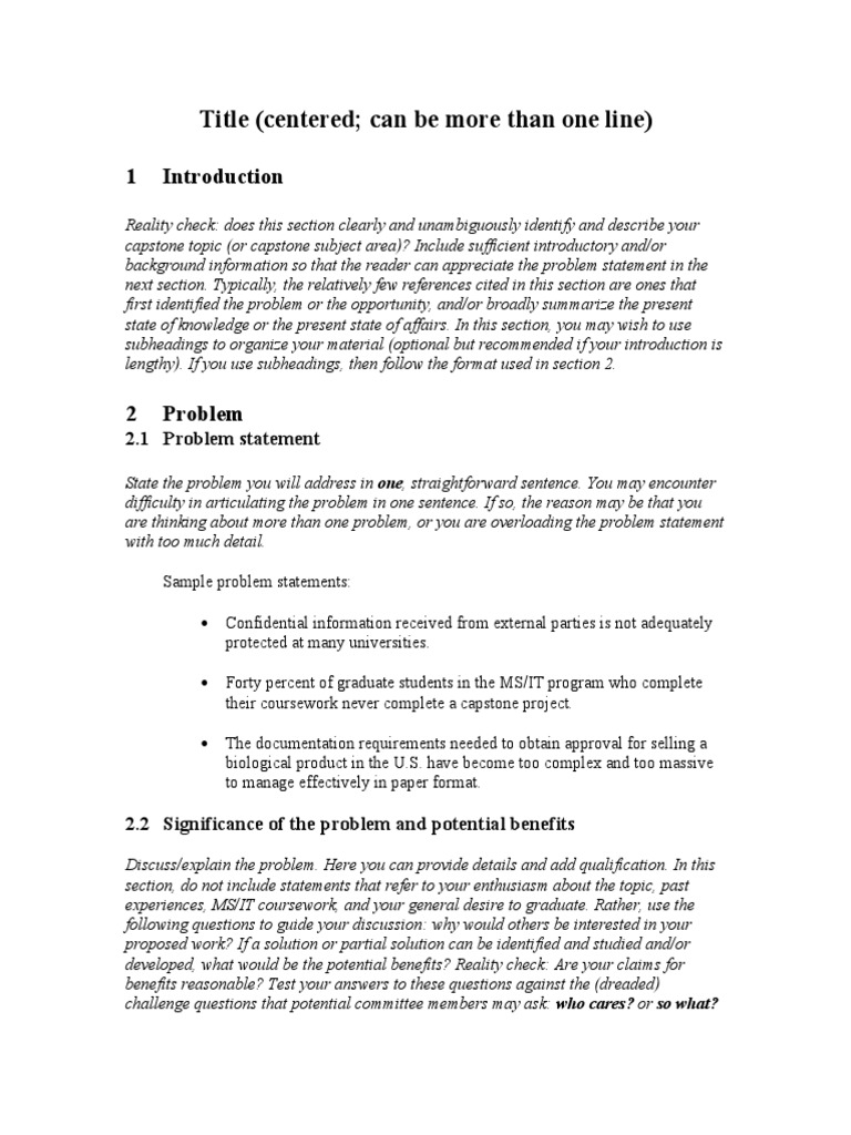 research capstone project examples