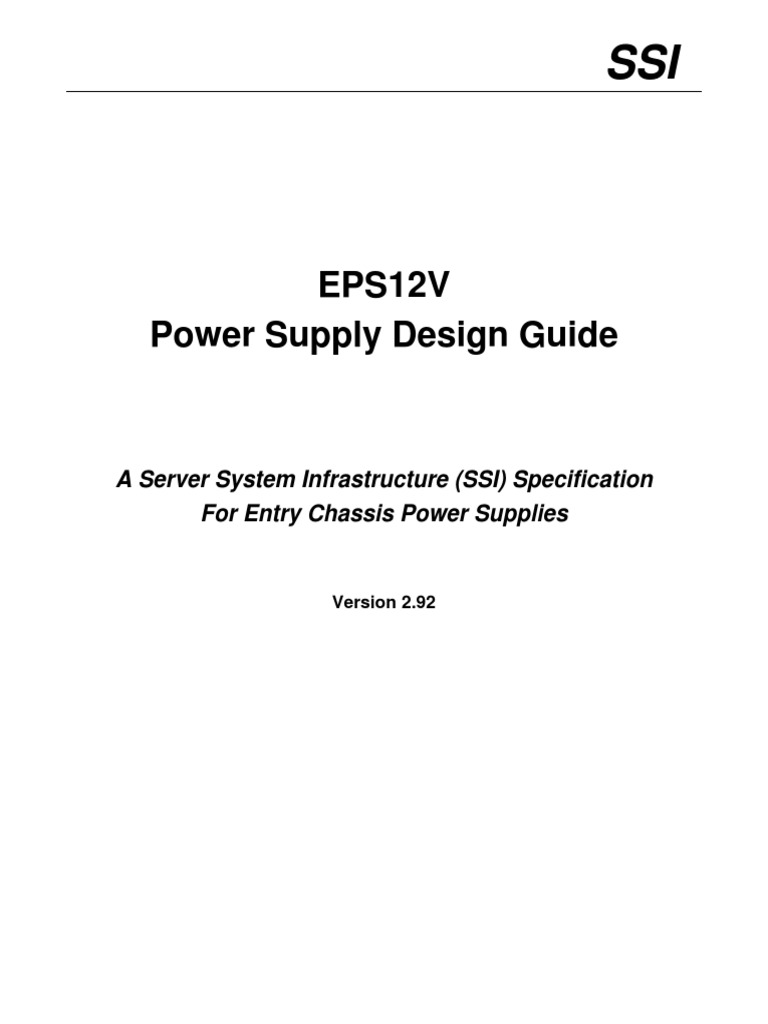 EPS12V Power Supply Design Guide A Server System Infrastructure (SSI