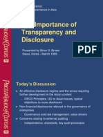 Importance Transparancy and Disclosour