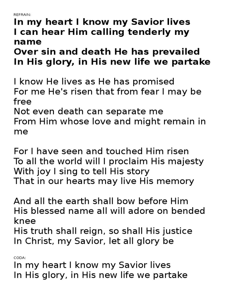 In My Heart Lyrics PDF