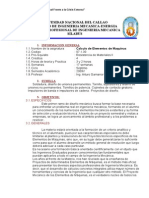 SILABUS de Calculo de Elementos de Maquinas I  2009A GAMARRA.doc