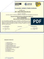 Titulo Técnico Superior en PRL Especialidad Higiene Industrial