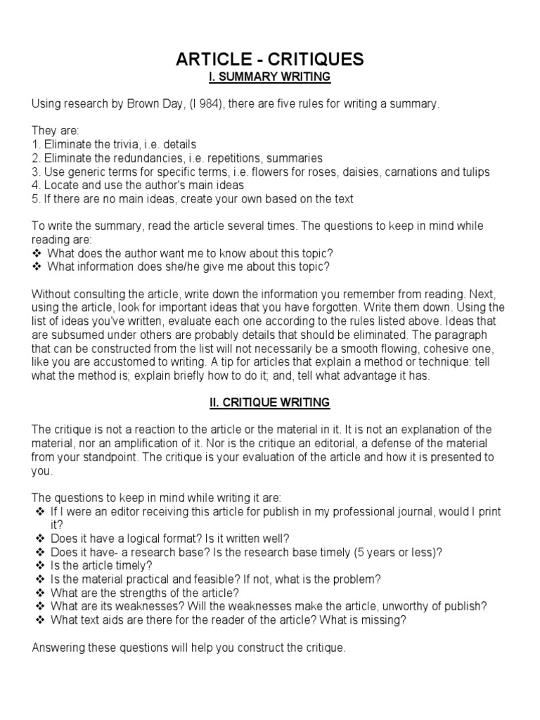 How to critique a research paper pdf picture