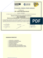 Titulo Técnico Superior en PRL Especialidad Ergonomia y Psicosociologia