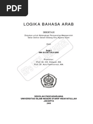 Theses Logika Bahasa Arab Oleh Suja I Pdf