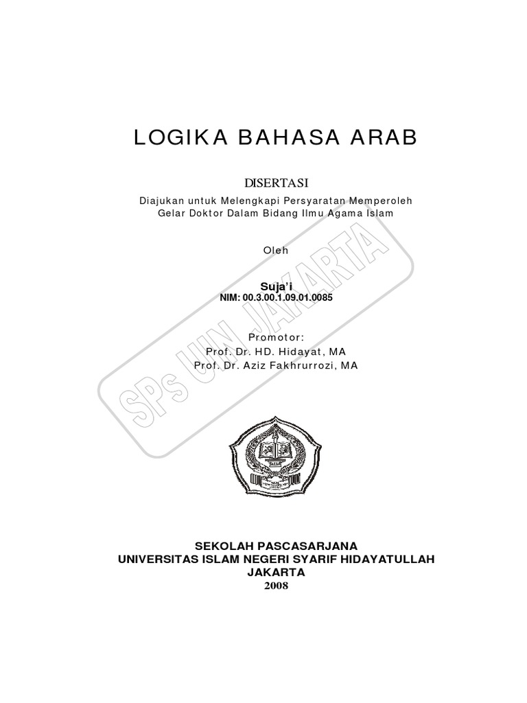 Theses Logika Bahasa Arab Oleh Suja I Pdf