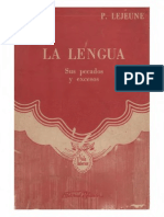 La Lengua - Sus Pecados y Excesos (P. Lejeune) PDF