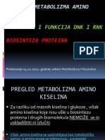 Metabolizam Amino Kiselina, DNK I RNK, Biosinteza Proteina 1