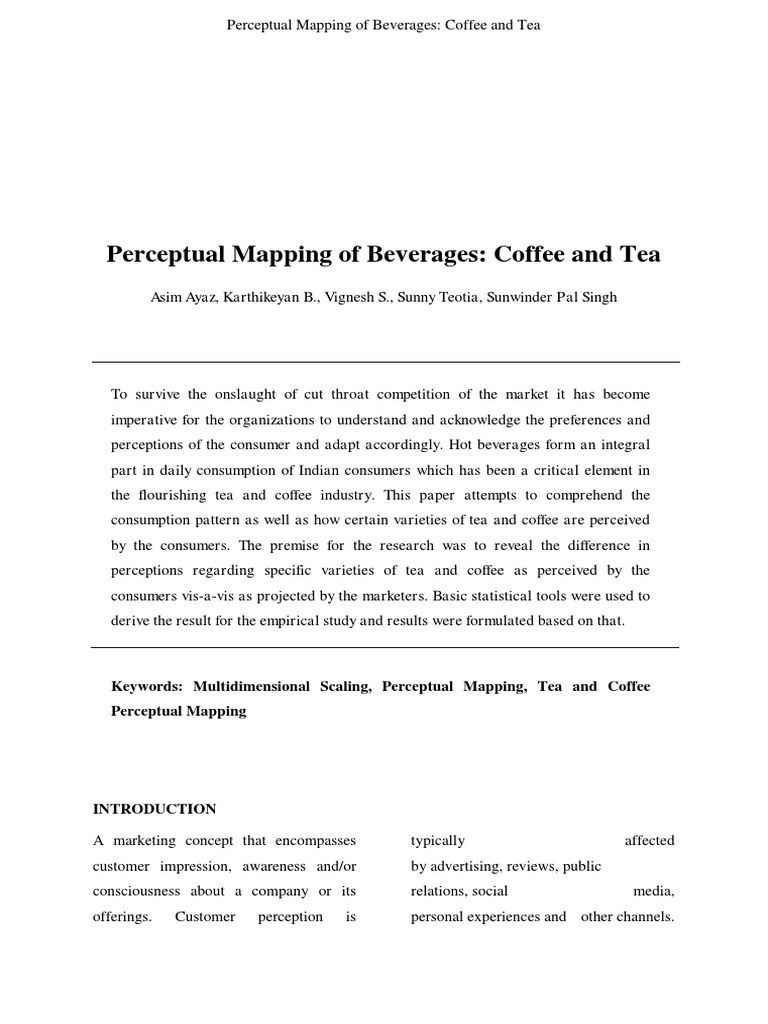 Consumer Perceptions of Coffee and Tea | PDF | Perception | Coffee
