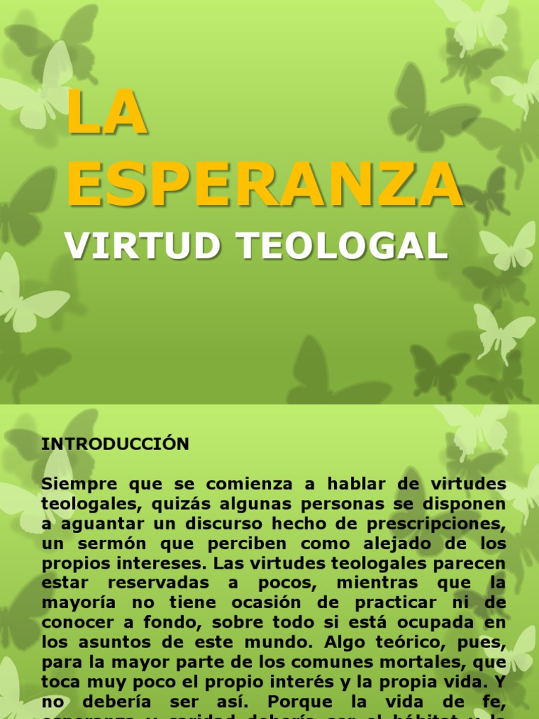 Virtud Teologal La Esperanza.