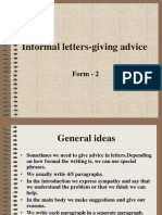 Informal Letters-Giving Advice: Form - 2