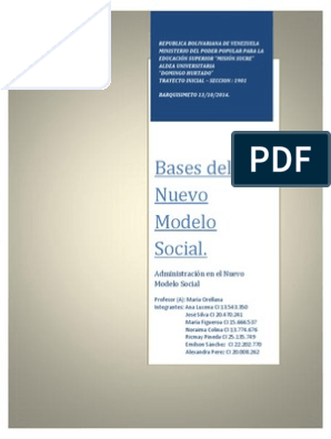 Bases Del Nuevo Modelo Social | PDF | Democracia | Ideologías políticas