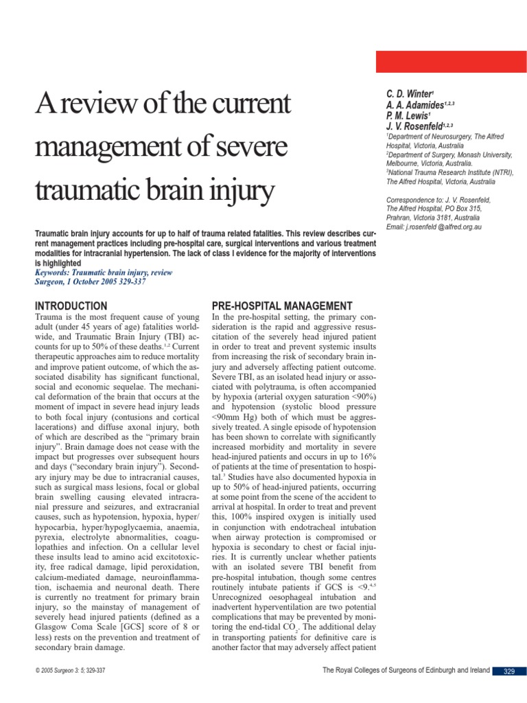 traumatic brain injury research paper