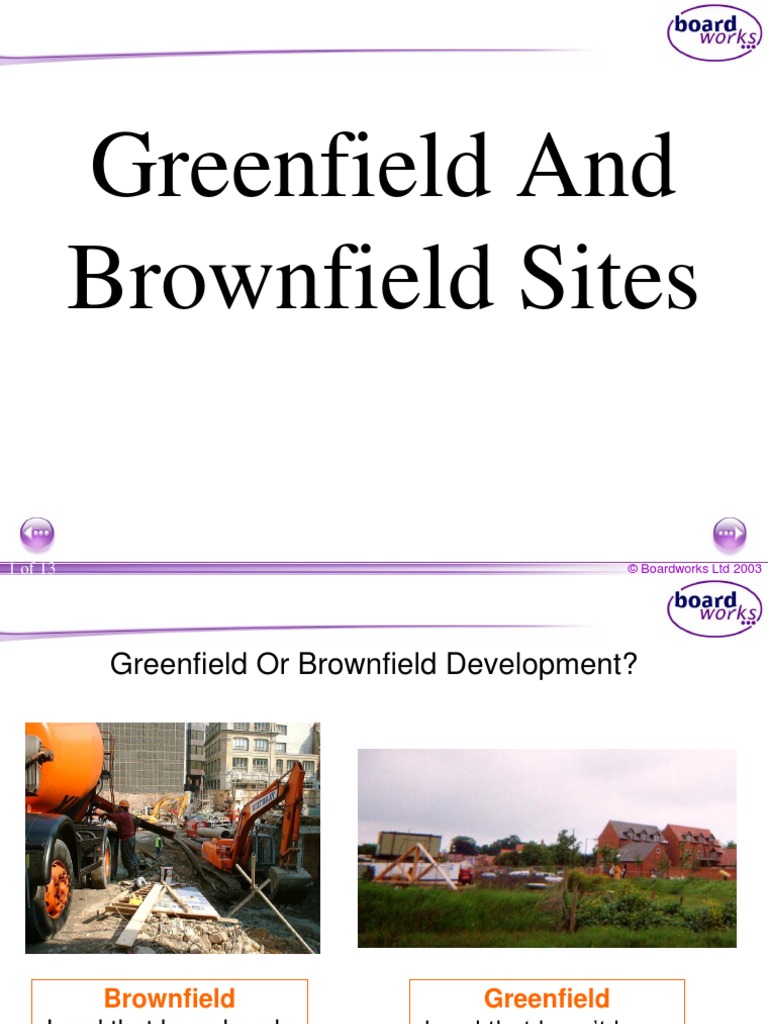 greenfield and brownfield sites ib sl Urbanization Planning