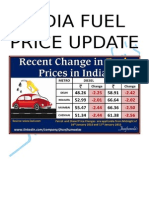 Fuel Price Change for Petrol, Diesel, and JetFuel in India 