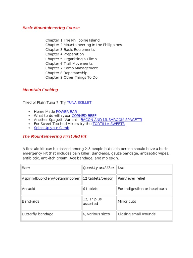 Basic Mountaineering Course Backpack Mountaineering