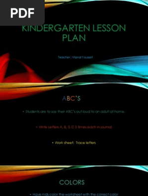 kindergarten lesson plan