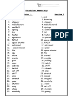 Vocabulary Answer Key Revision 1: Revision 2
