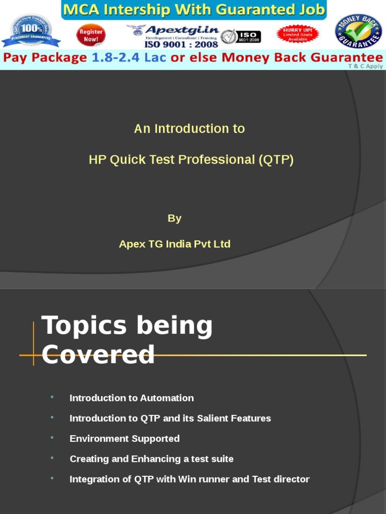Quick Test Pro (QTP) - Automation Testing Tool | Data ...