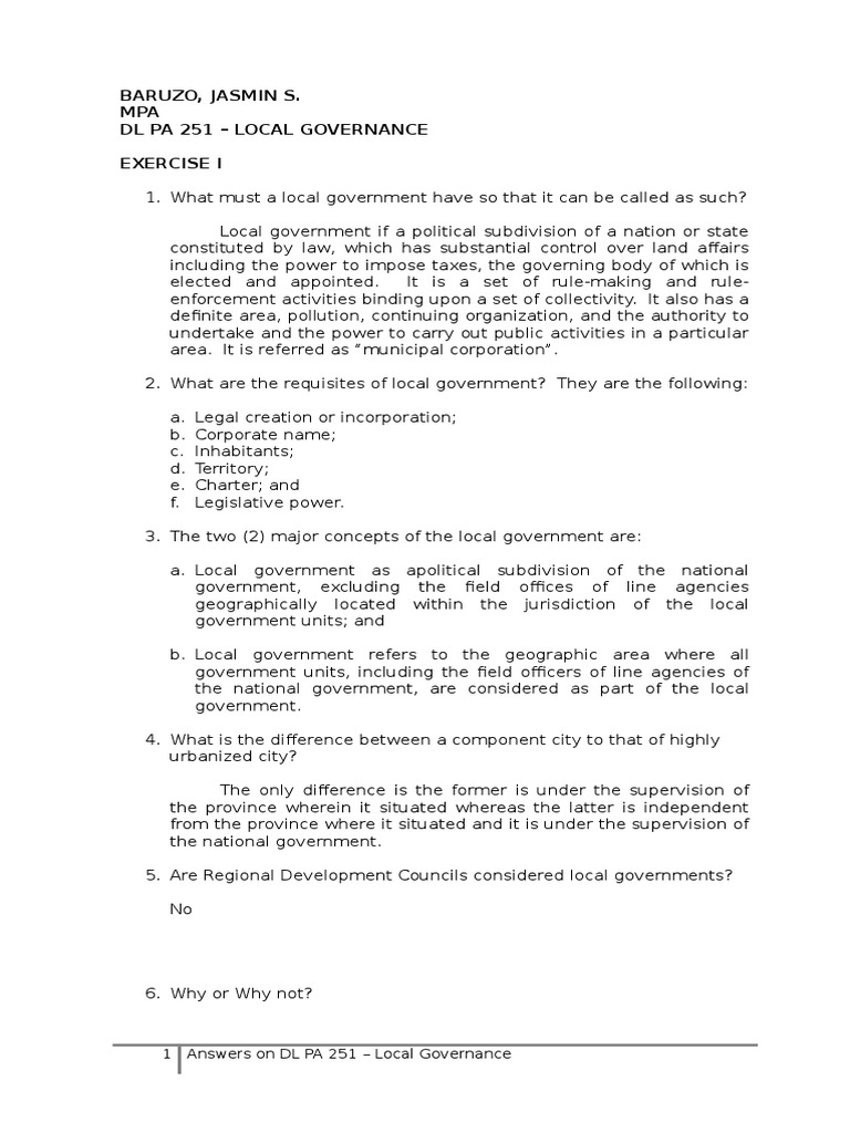 Local Governance in the Philippines | PDF | Local Government ...