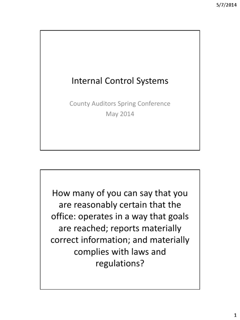 Effective Internal Control Systems Guide | PDF | Risk | Government