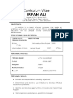 Curriculum Vitae of Irfan 97-2003