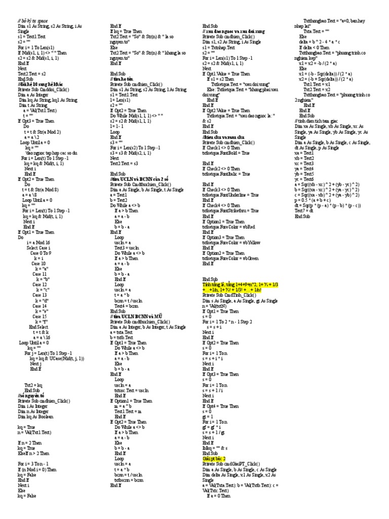 VBA Functions for Math Operations | PDF
