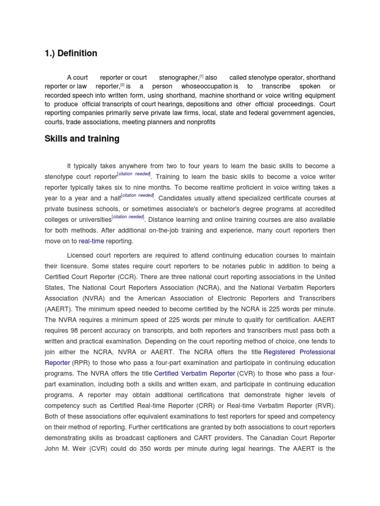 Court Stenographer: Role and Training | PDF | Writing | Science