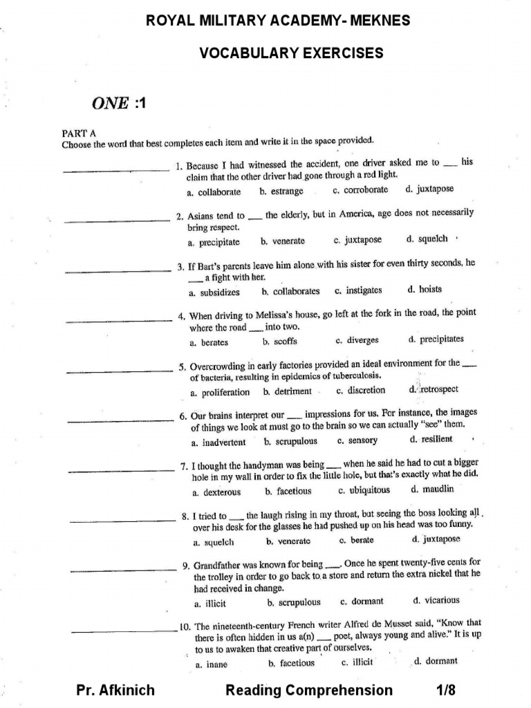 06 Vocabulary Exercises