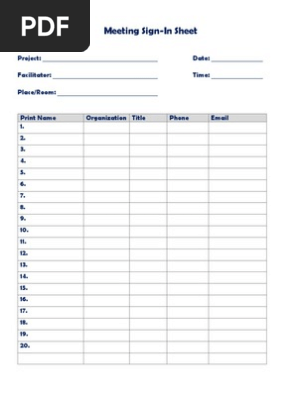 Meeting Sign in Sheet 2