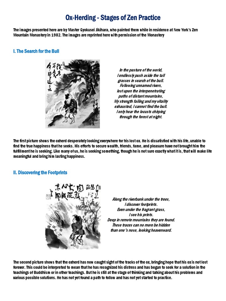 Stages of Zen: The Ox-Herding Journey | PDF | Zen | Absolute (Philosophy)
