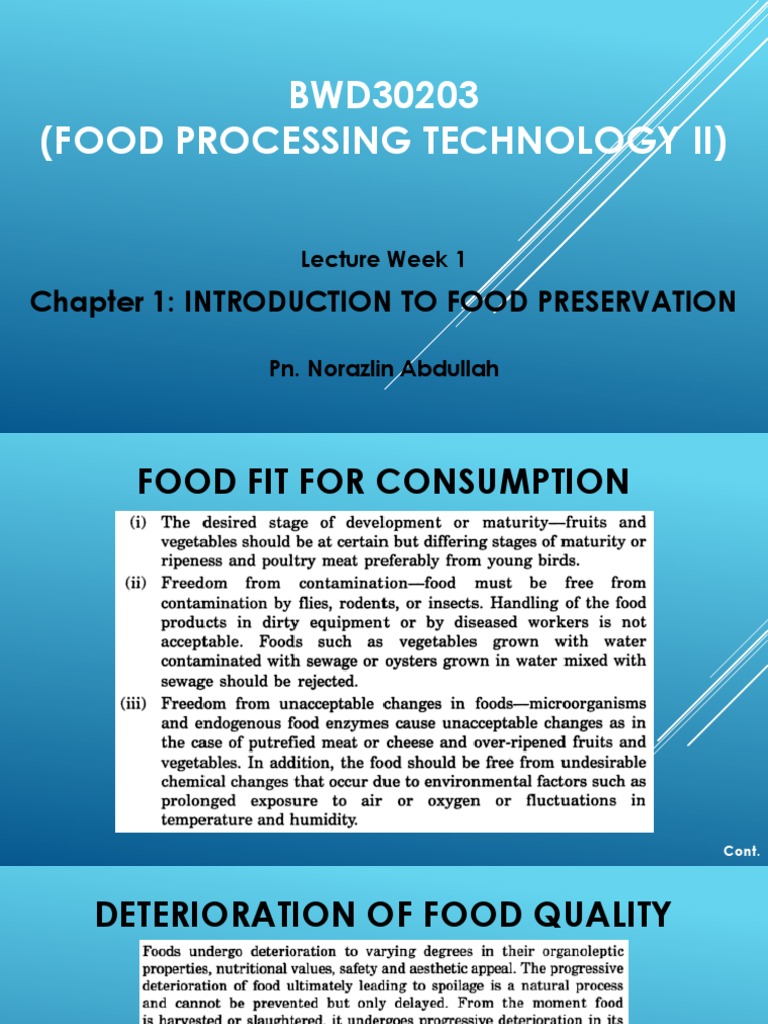 Food Processing Introduction Pdf Food Preservation Shelf Life