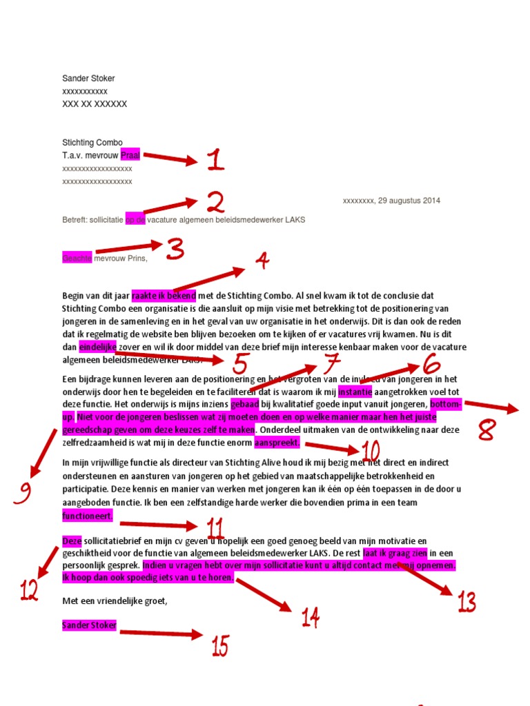 Sollicitatiebrief Sander Stoker De Goeie