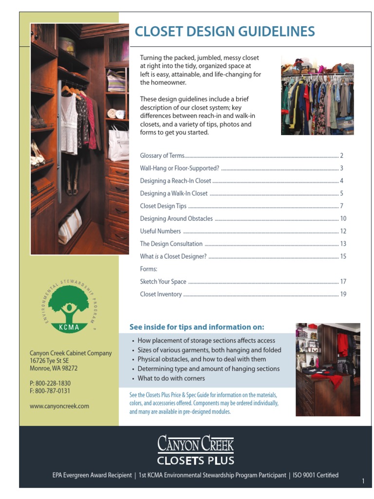 Walk-In Closet Design Guidelines | PDF | Closet | Door