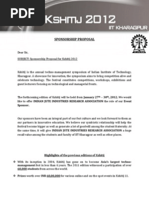 Event Sponsorship Proposal