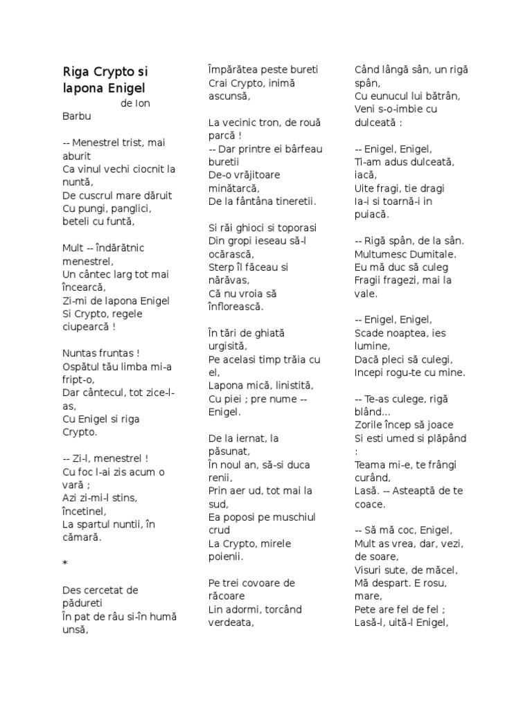 Riga Crypto Si Lapona Enigel | PDF